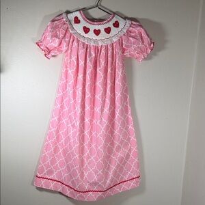Adorable Pink Heart Kids Dress